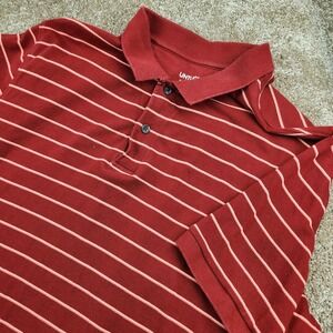 UNTUCKit Polo Shirt Adult Large Red Striped Rugby Pima Cotton Preppy Mens
